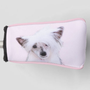Chinese Crested Powderpuff Painting - Dog Art Golf Head Cover