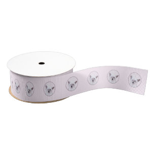 Chinese Crested Powderpuff Painting - Dog Art Grosgrain Ribbon