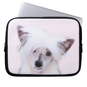 Chinese Crested Powderpuff Painting - Dog Art Laptop Sleeve