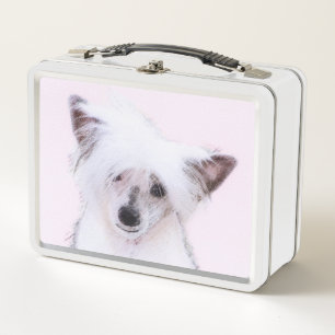 Chinese Crested Powderpuff Painting - Dog Art Metal Lunch Box