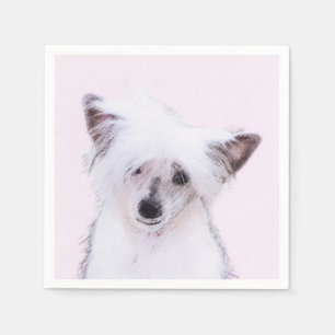 Chinese Crested Powderpuff Painting - Dog Art Napkin
