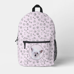 Chinese Crested Powderpuff Painting - Dog Art Printed Backpack