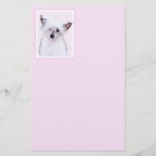 Chinese Crested Powderpuff Painting - Dog Art Stationery