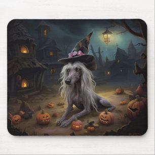 Chinese Crested Pumpkins Halloween Scary  Mouse Pad