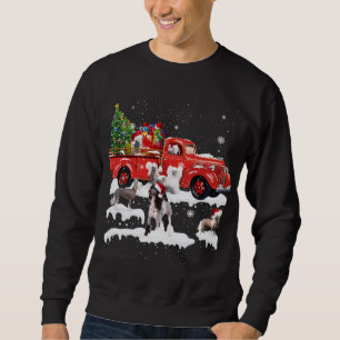 Chinese Crested Riding Red Truck Merry Christmas X Sweatshirt