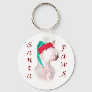 Chinese Crested Santa Paws Key Ring