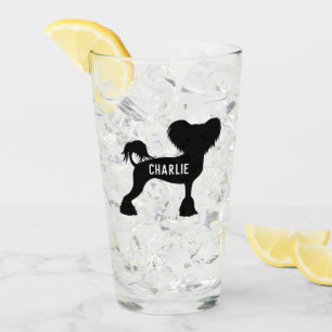 Chinese Crested Silhouette Crestie Dog Custom Glass