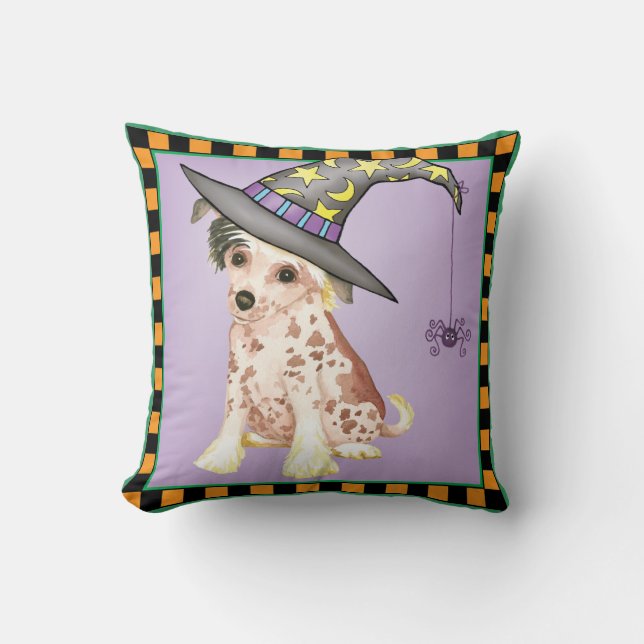 Chinese Crested Witch Cushion (Front)