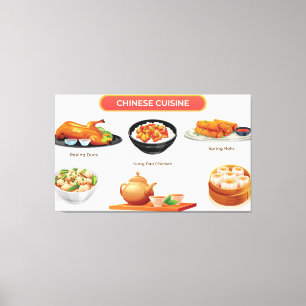 Chinese cuisine illustration canvas print