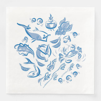 Chinese Cuisine Ink Drawing Paper Napkin