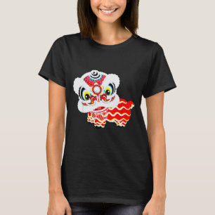 Chinese Cute Traditional Dancing Lion Art Happy Ne T-Shirt