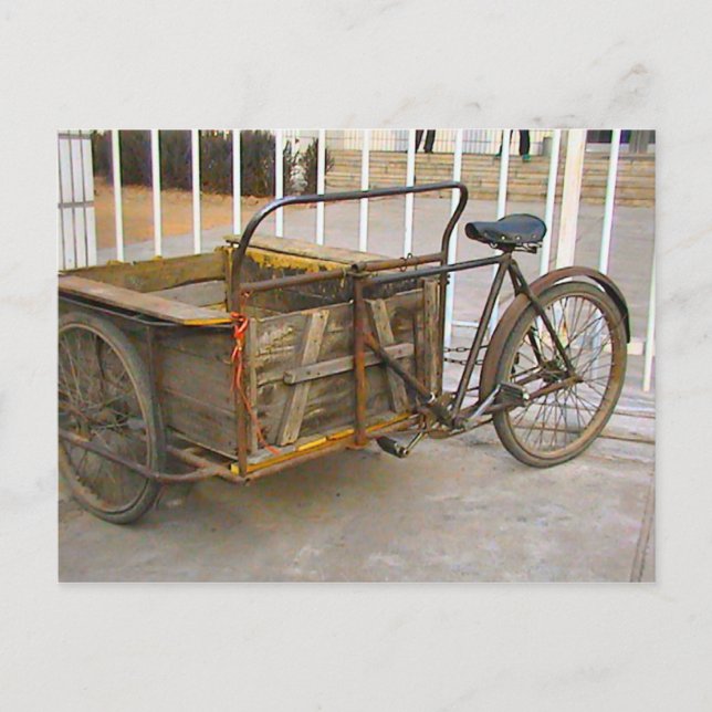 Chinese delivery bicycle postcard (Front)