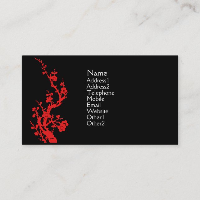 Chinese Design Profile Card Red (Front)