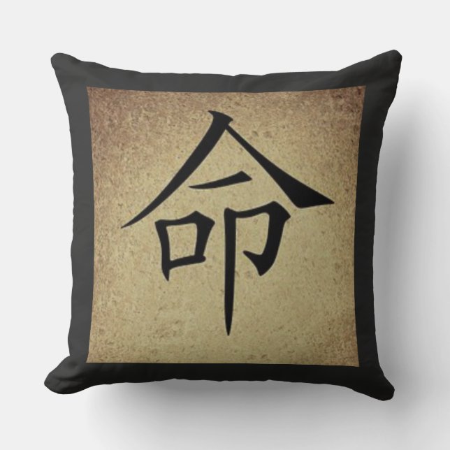 Chinese DESTINY Symbol Asian Theme Square Cushion (Front)