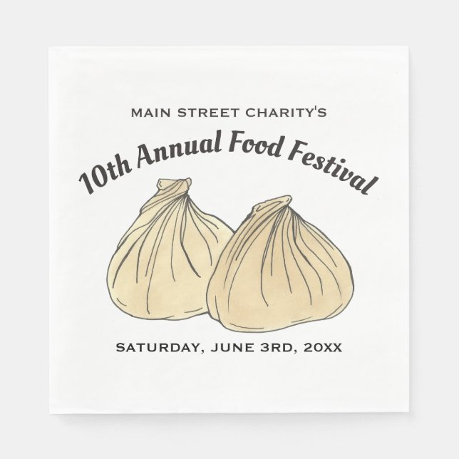 Chinese Dim Sum Shumai Dumplings Food Festival Napkin (Front)
