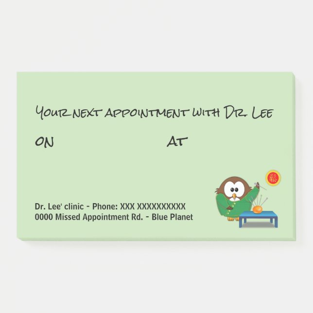Chinese doctor owl - Post-It-Notes pad Post-it Notes (Front)