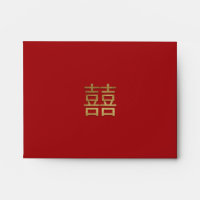 Chinese Double Happiness Gold Insert Money Red