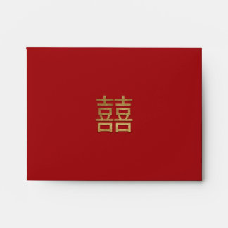 Chinese Double Happiness Gold Insert Money Red Envelope