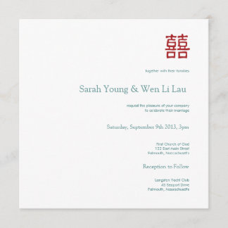 Chinese Double Happiness Wedding Invitation