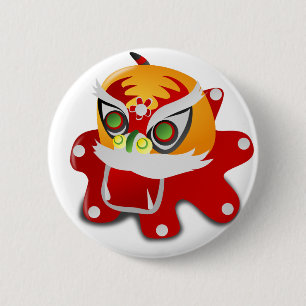 chinese dragon 6 cm round badge