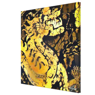 Chinese Dragon Abstract Oil Canvas Print