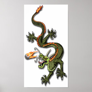 Chinese Dragon and Pearl Poster