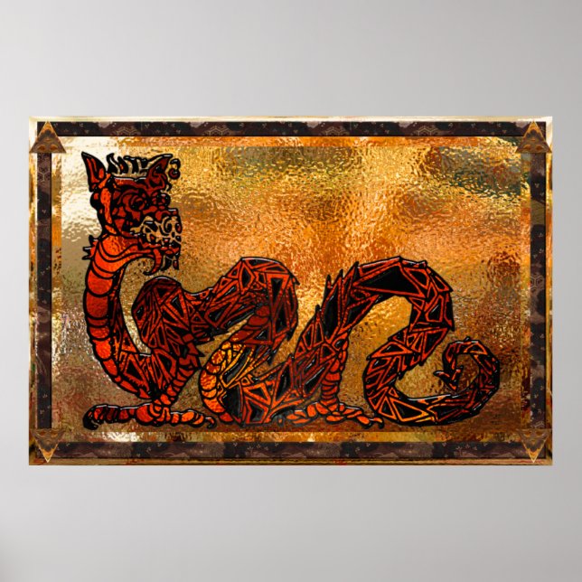Chinese Dragon Asian Motif Poster (Front)