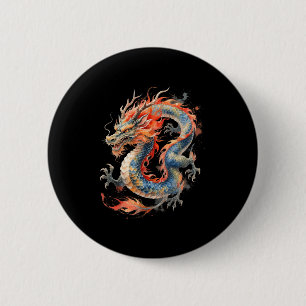 Chinese Dragon Asian Mythology Zodiac  6 Cm Round Badge