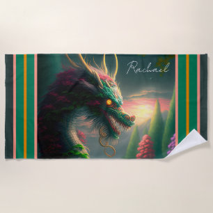 Chinese Dragon Beach Towel
