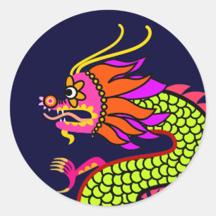 Chinese Dragon Classic Round Sticker