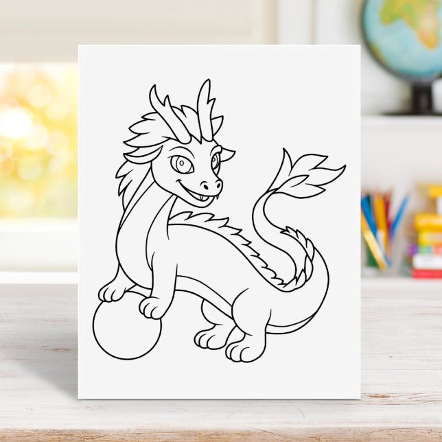 Chinese Dragon Color Me  Rubber Stamp (Creator Uploaded)