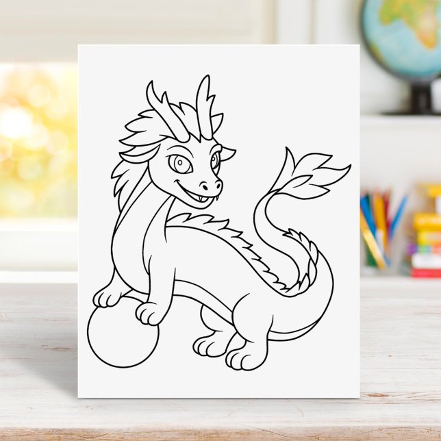 Chinese Dragon Coloring Page Poster (Creator Uploaded)