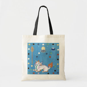 Chinese Dragon Colourful Dots Vintage Watercolor Tote Bag