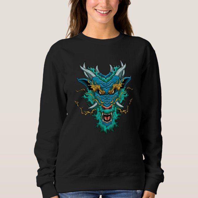 Chinese Dragon Creature   Fantasy Mythical Dragon Sweatshirt (Front)