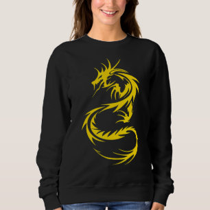 Chinese Dragon Fantasy Tattoo Gold Mythical Animal Sweatshirt