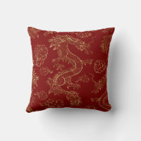 Chinese Dragon Gold and Dark Red
