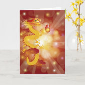 Chinese Dragon Greeting Card (Yellow Flower)
