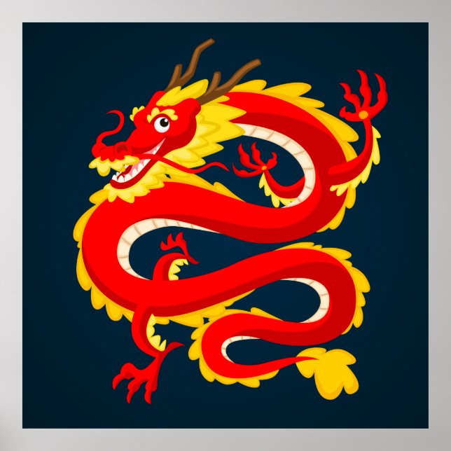 Chinese Dragon Illustration Poster (Front)
