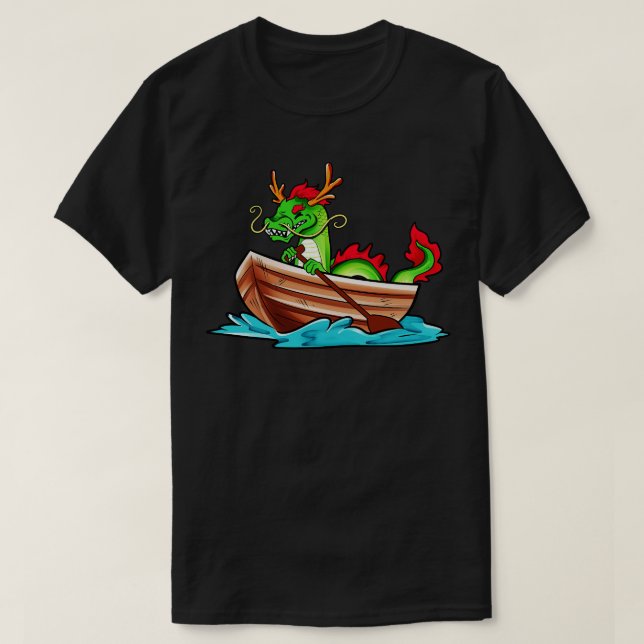 Chinese dragon in boat dragon boat T-Shirt (Design Front)
