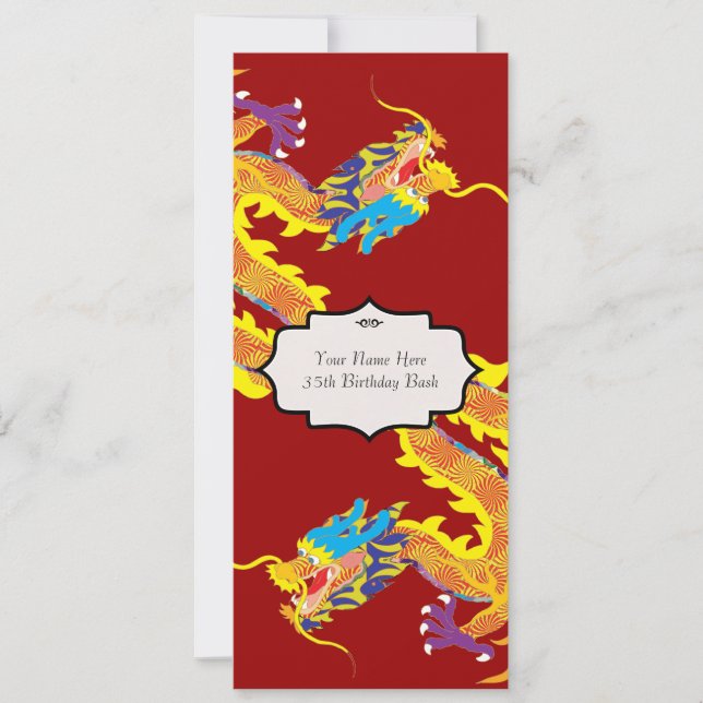 Chinese Dragon  Inspired Invitation (Front)