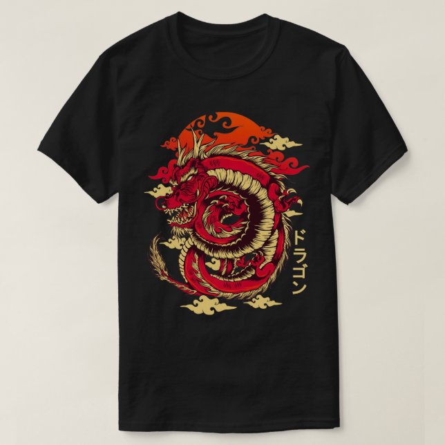 Chinese Dragon Japanese Art Tokyo Dragon Pullover  (Design Front)
