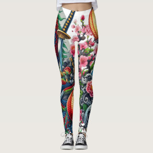 Chinese dragon leggings
