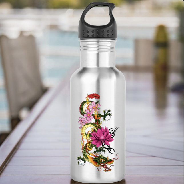 Chinese Dragon Lotus Cherry Blossoms 532 Ml Water Bottle (Creator Uploaded)