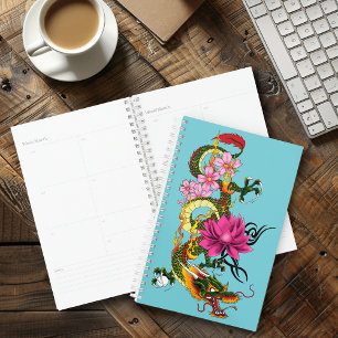 Chinese Dragon Lotus Cherry Blossoms Planner