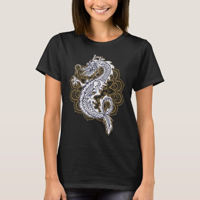 Chinese Dragon Mandala T-Shirt (Front)