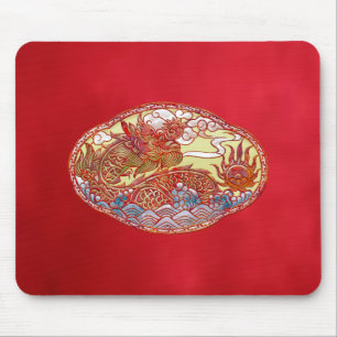 Chinese Dragon Medallion Mouse Pad