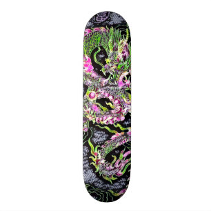 Chinese Dragon Neon Foil Element Custom Pro Board Skateboard
