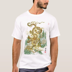 Chinese Dragon over Japanese Forest T-Shirt