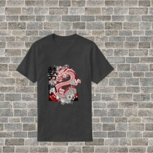 Chinese Dragon, Pop Art Charcoal Colour Men's T-Shirt