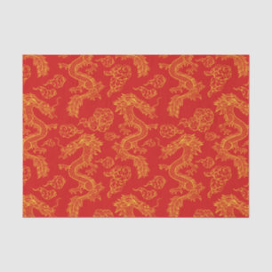 Chinese Dragon Red and Gold Theme Tissue Paper